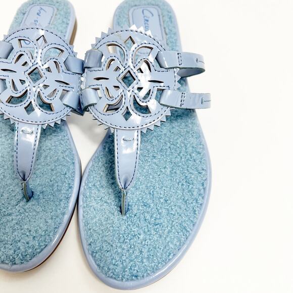 CIRCUS BY SAM EDELMAN FAUX FUR SANDALS IN BLUE WOMEN SIZE 7 NEW - Picture 5 of 7